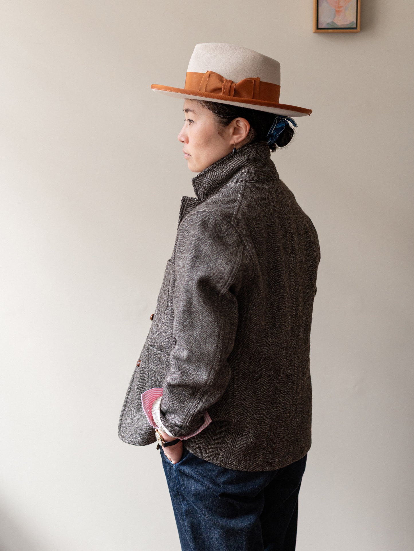 Tweed Worker Jacket / Brown Herringbone