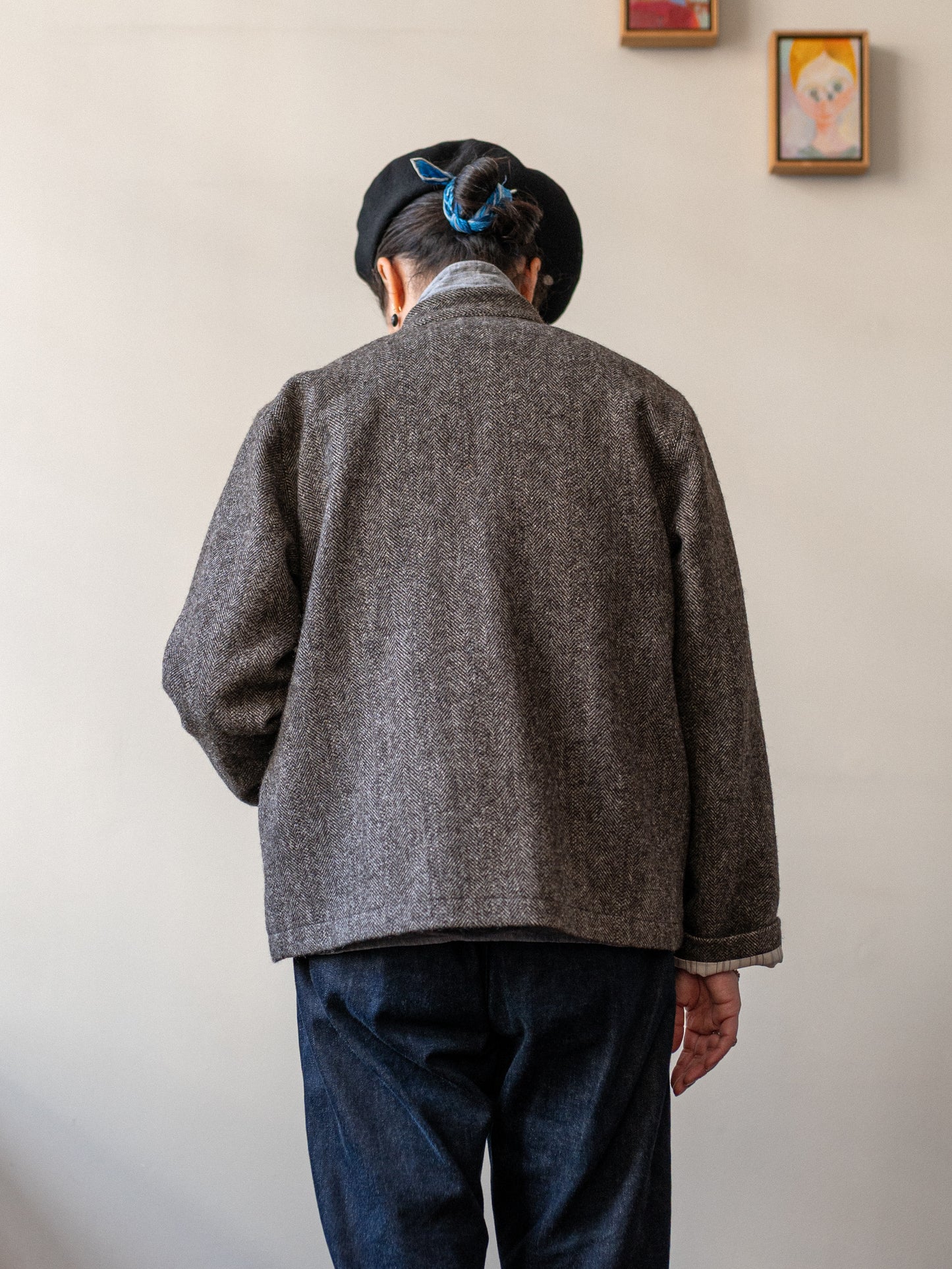 Tweed Painter Jacket / Brown Herringbone