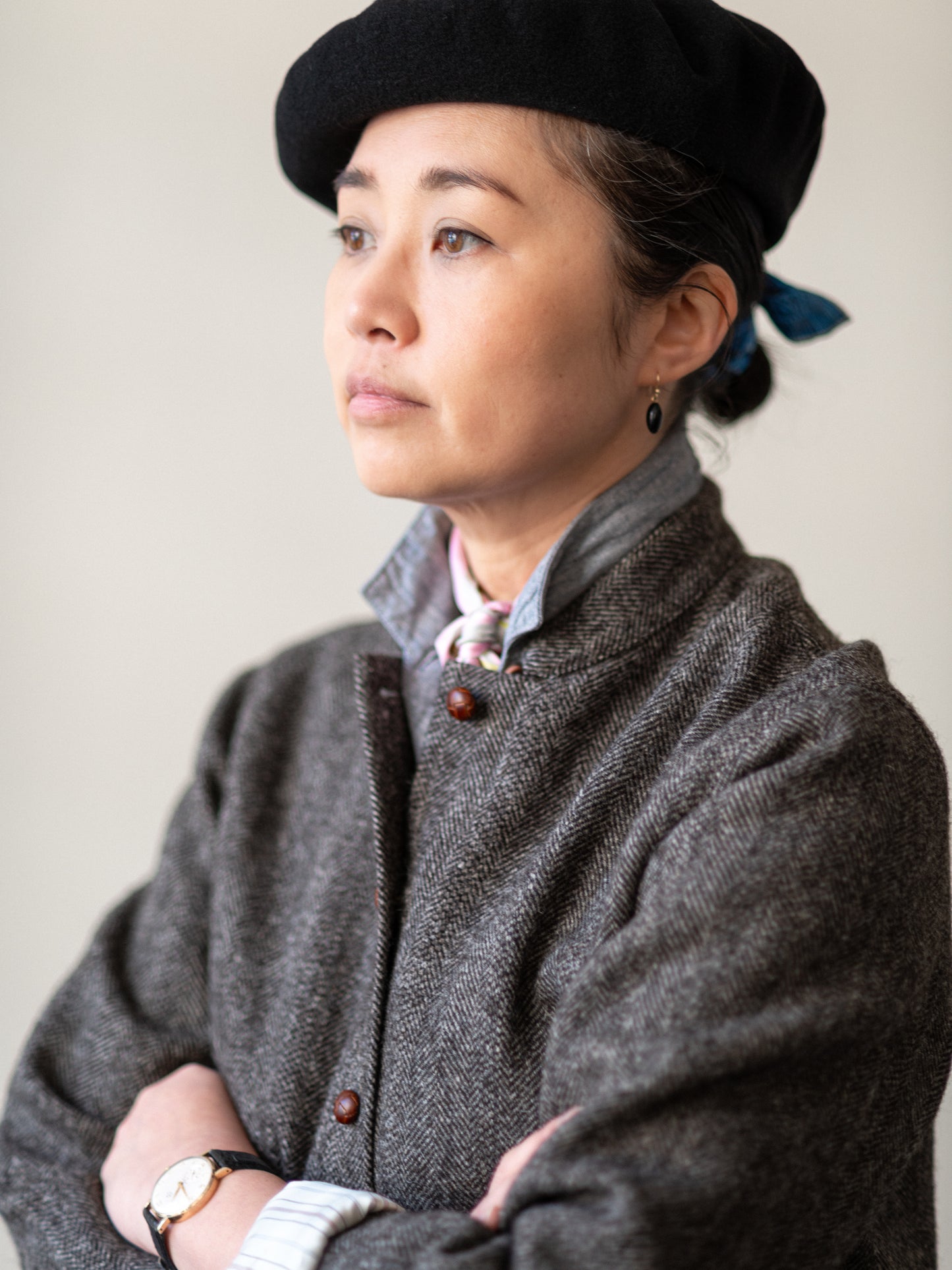 Tweed Painter Jacket / Brown Herringbone