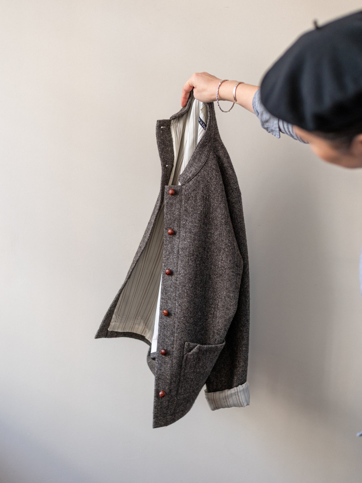 Tweed Painter Jacket / Brown Herringbone