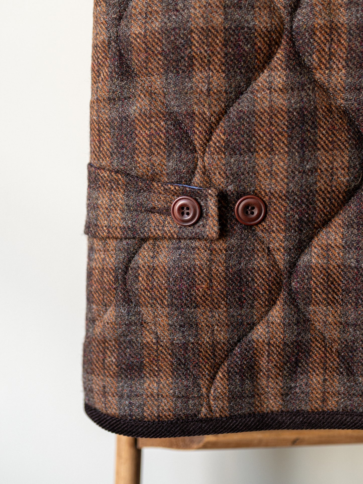Tweed Quilted Vest / Brown Check