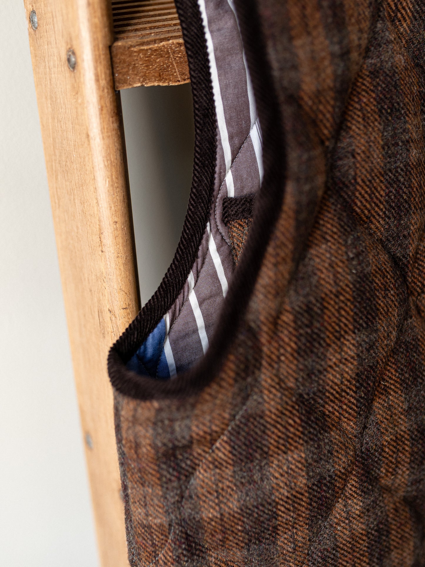 Tweed Quilted Vest / Brown Check