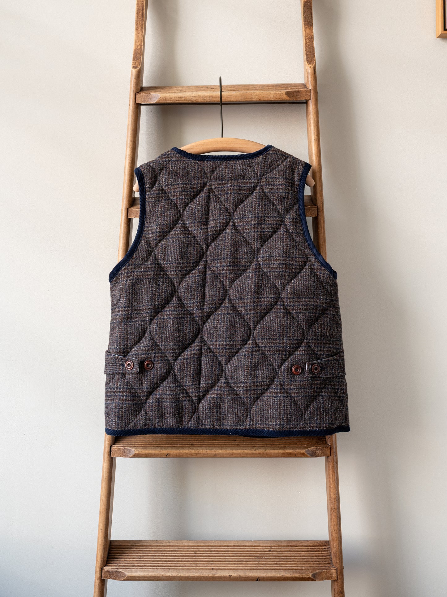 Tweed Quilted Vest / Grey Check