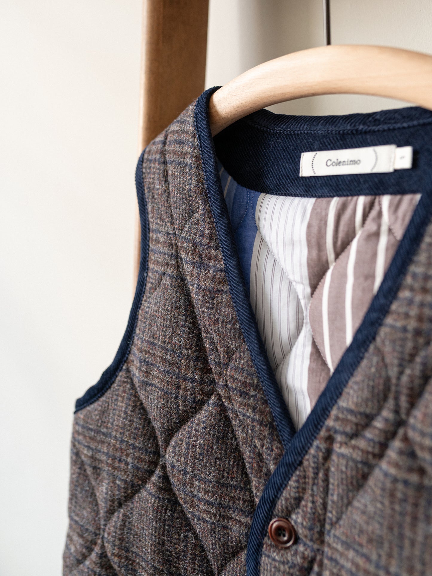 Tweed Quilted Vest / Grey Check