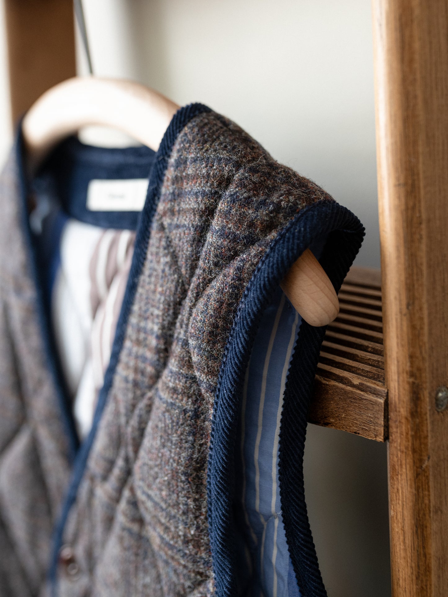 Tweed Quilted Vest / Grey Check