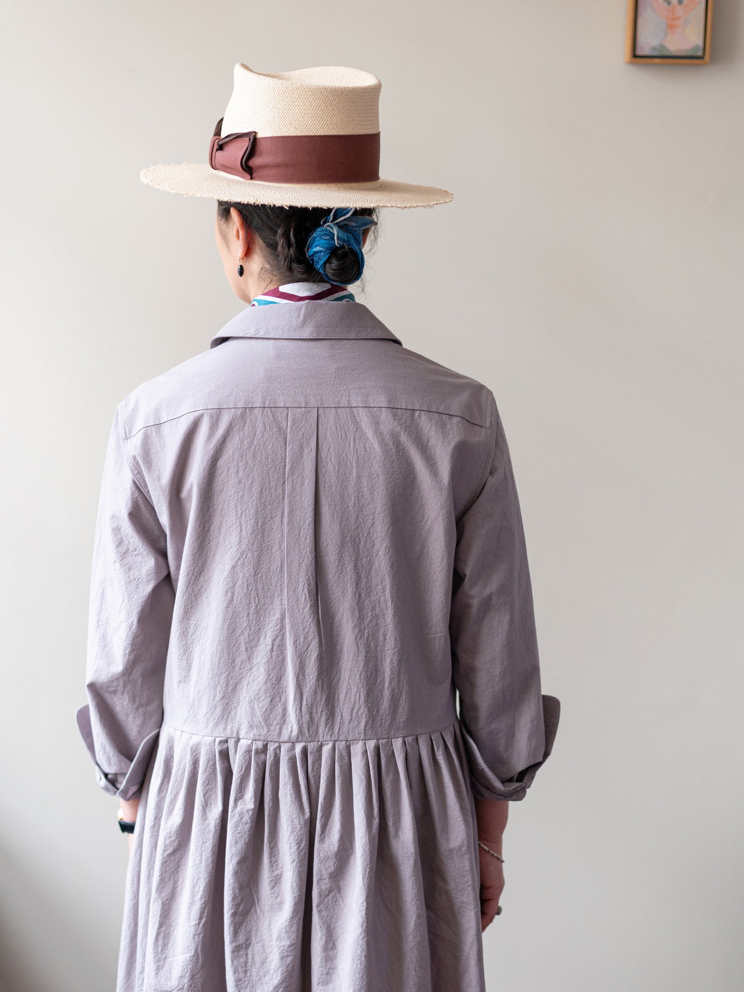 Typewriter Cotton Dress / Pale Mauve