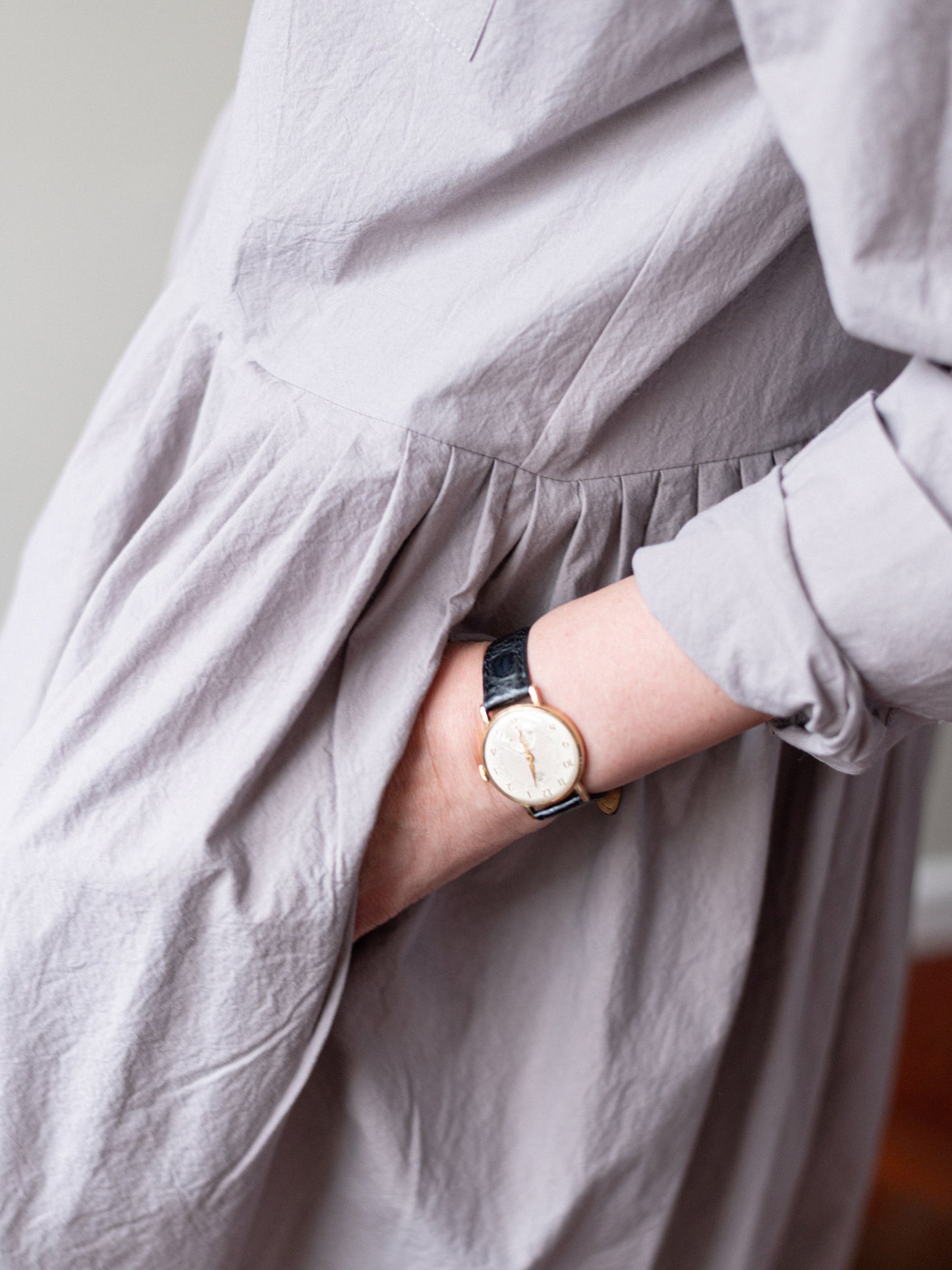Typewriter Cotton Dress / Pale Mauve
