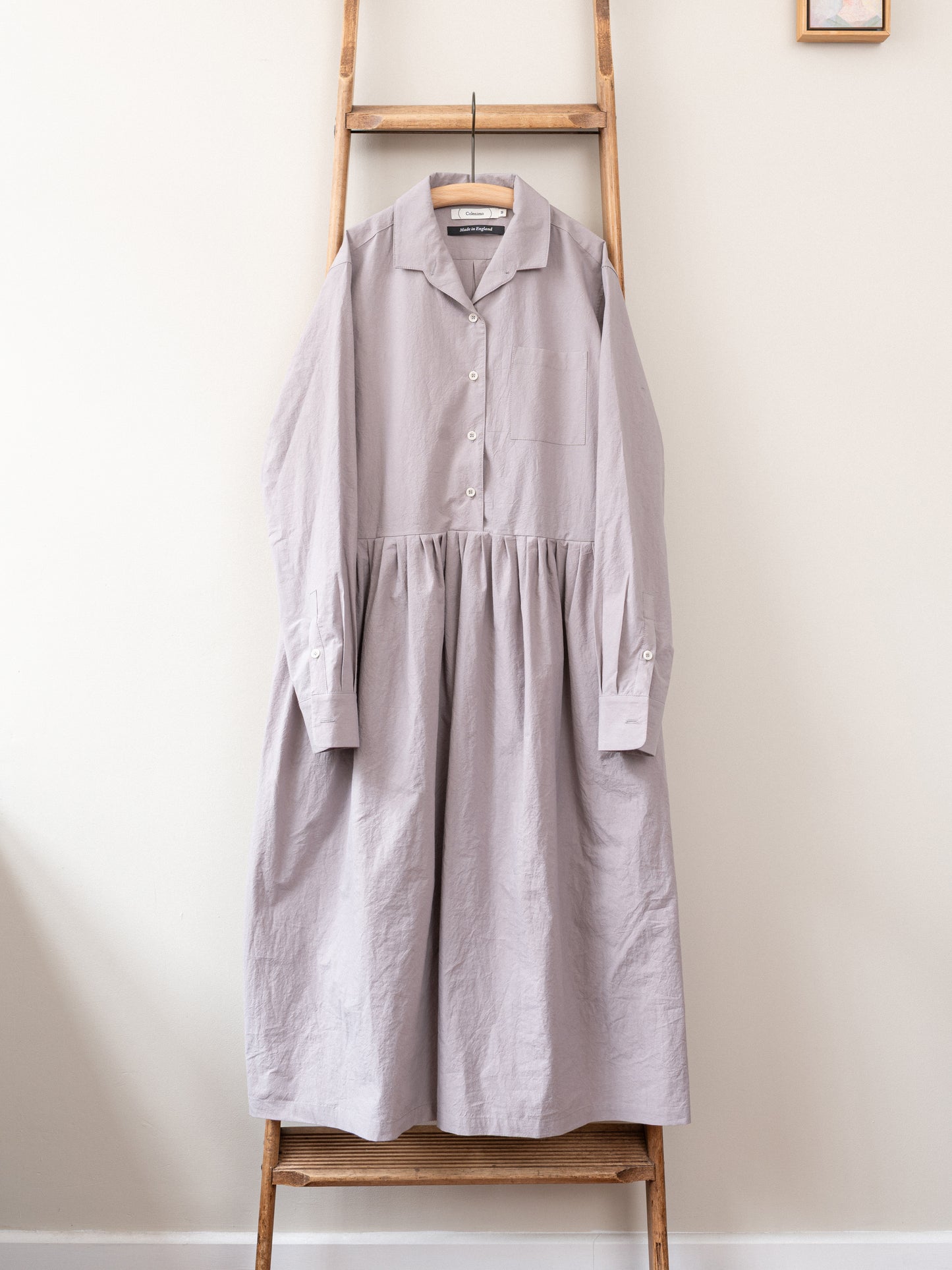 Typewriter Cotton Dress / Pale Mauve