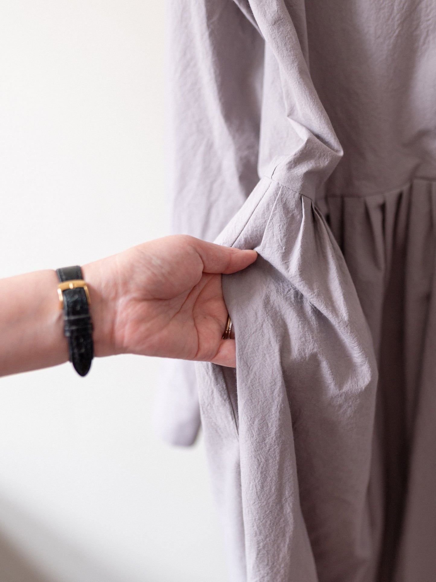 Typewriter Cotton Dress / Pale Mauve