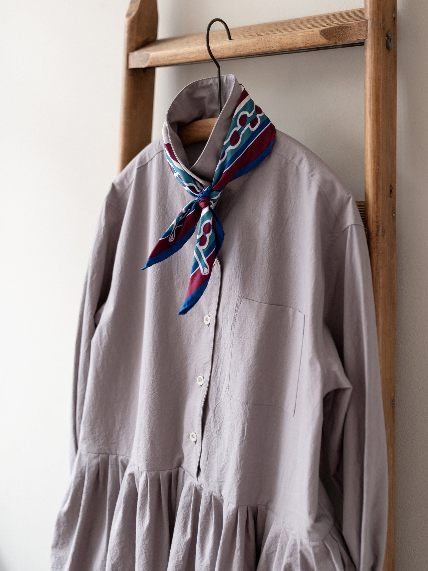 Typewriter Cotton Dress / Pale Mauve