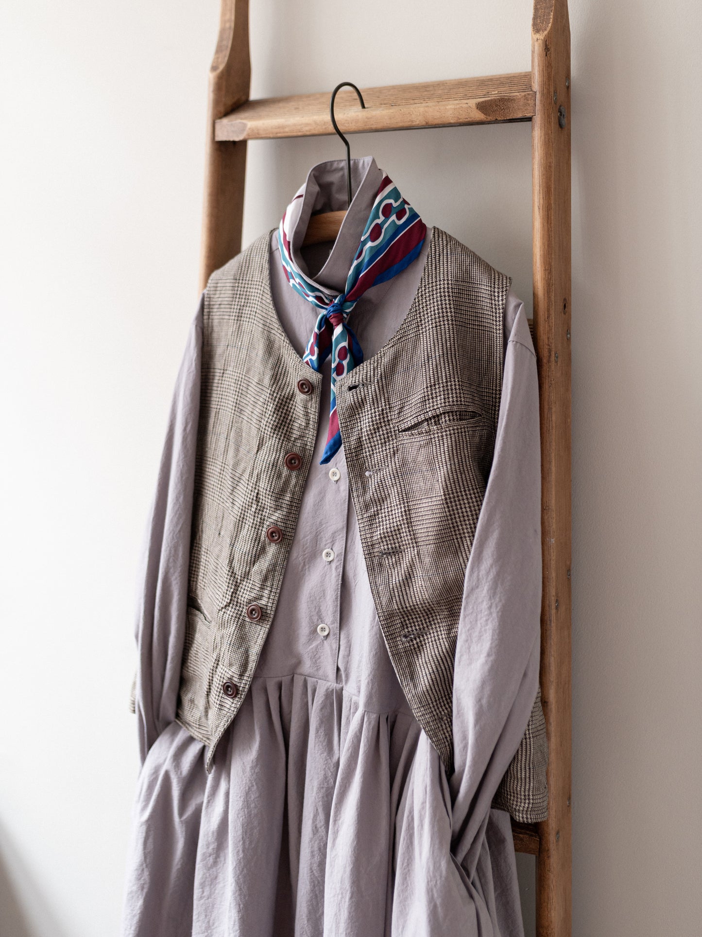 Typewriter Cotton Dress / Pale Mauve