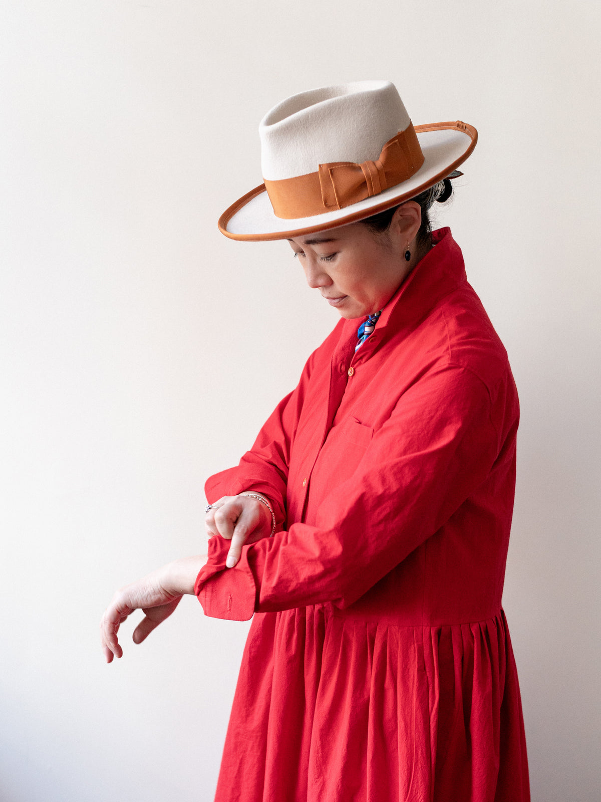 Typewriter Cotton Dress / Red