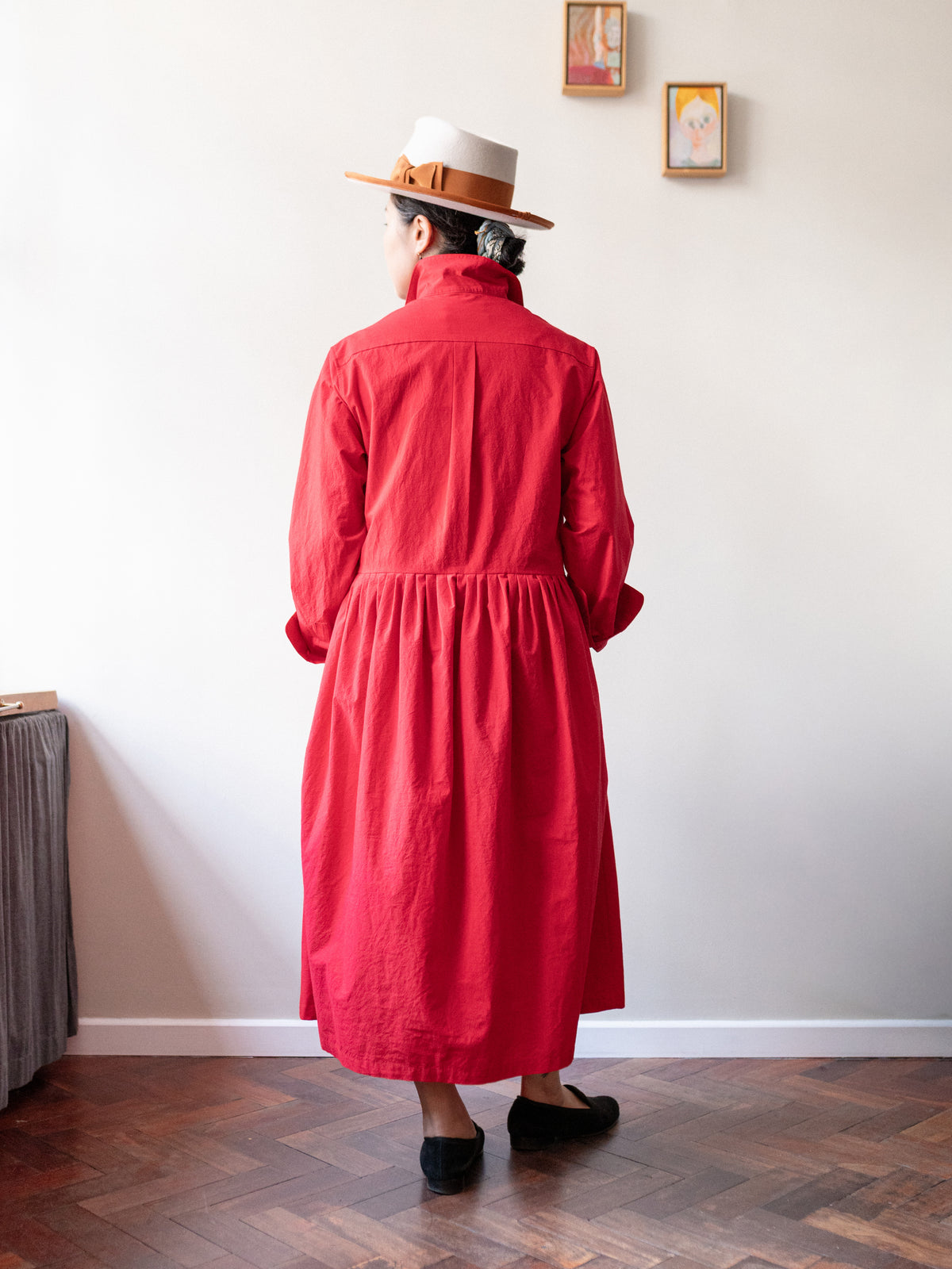 Typewriter Cotton Dress / Red
