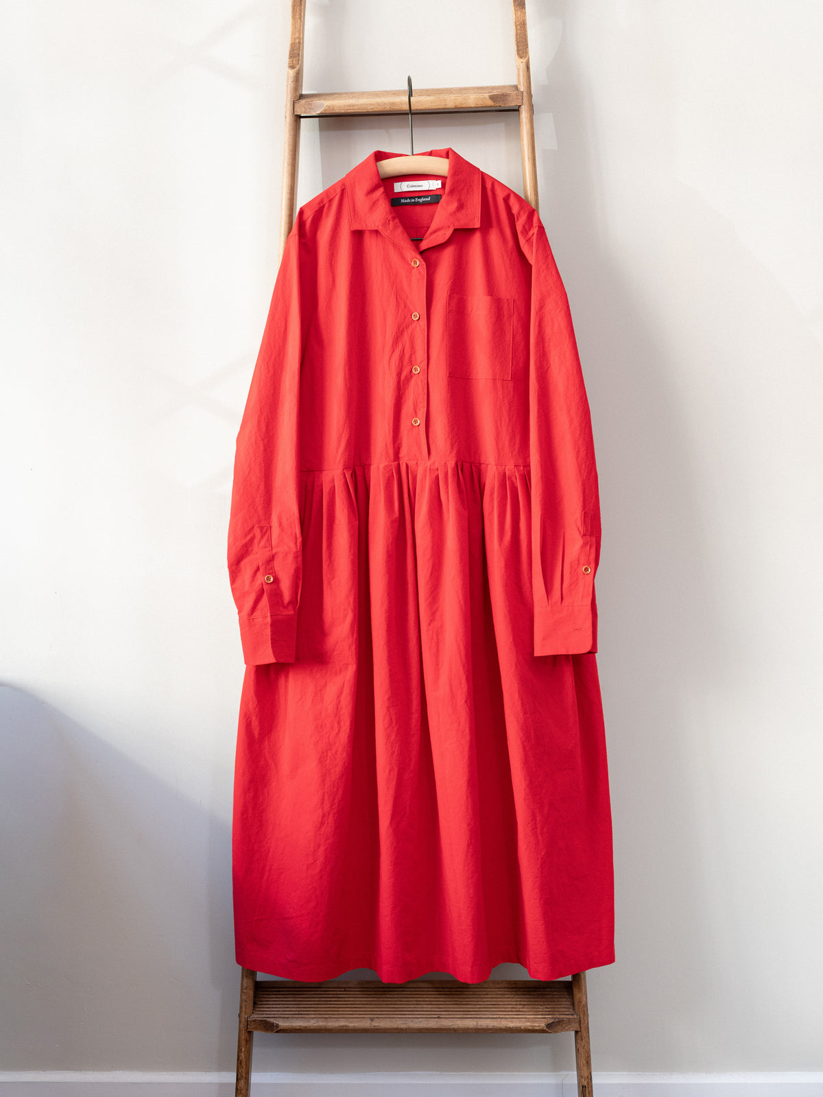 Typewriter Cotton Dress / Red