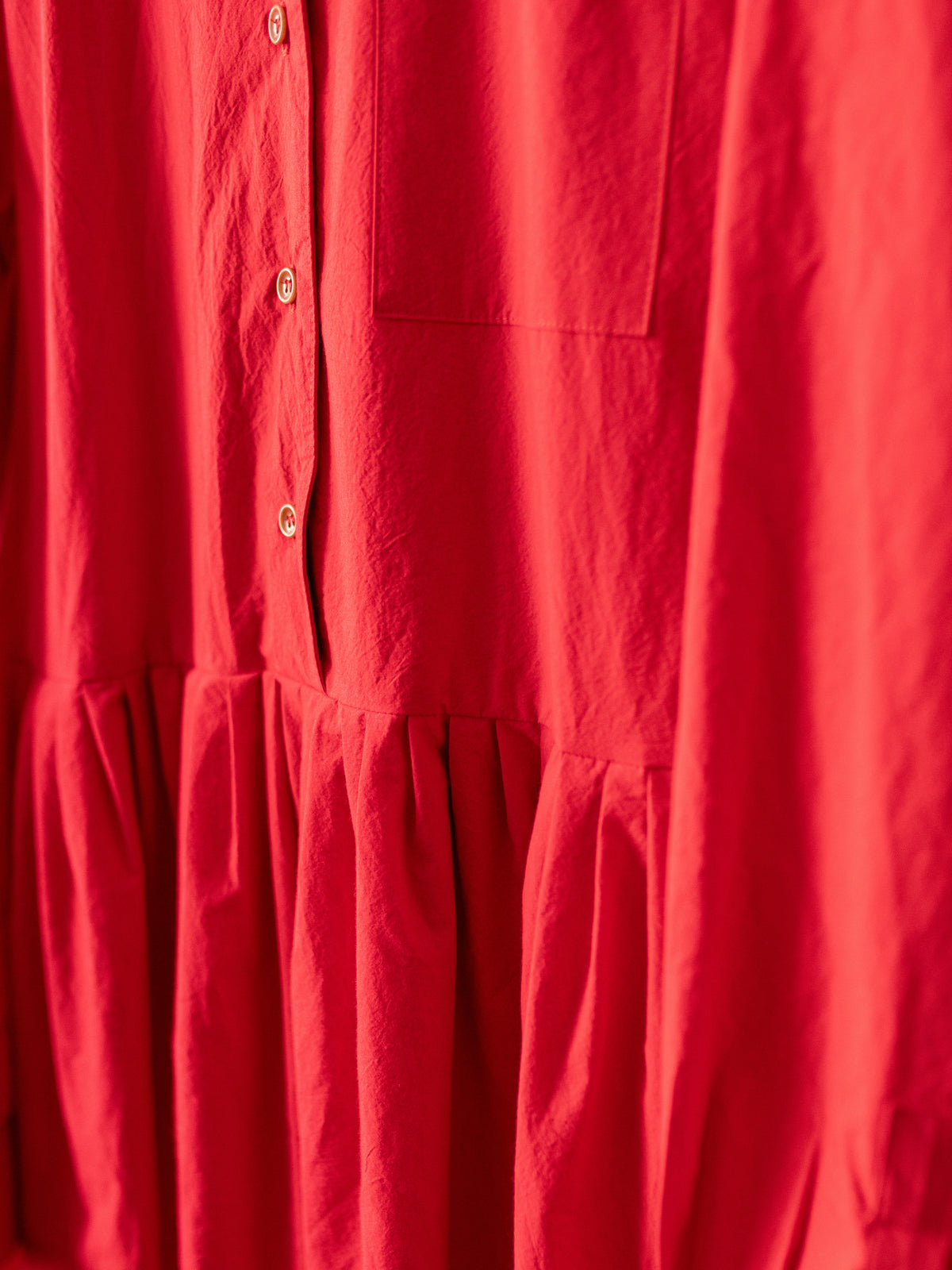 Typewriter Cotton Dress / Red