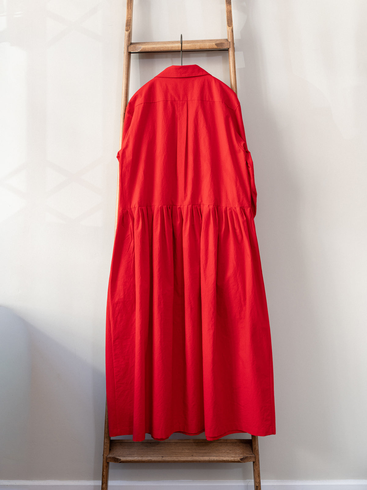 Typewriter Cotton Dress / Red