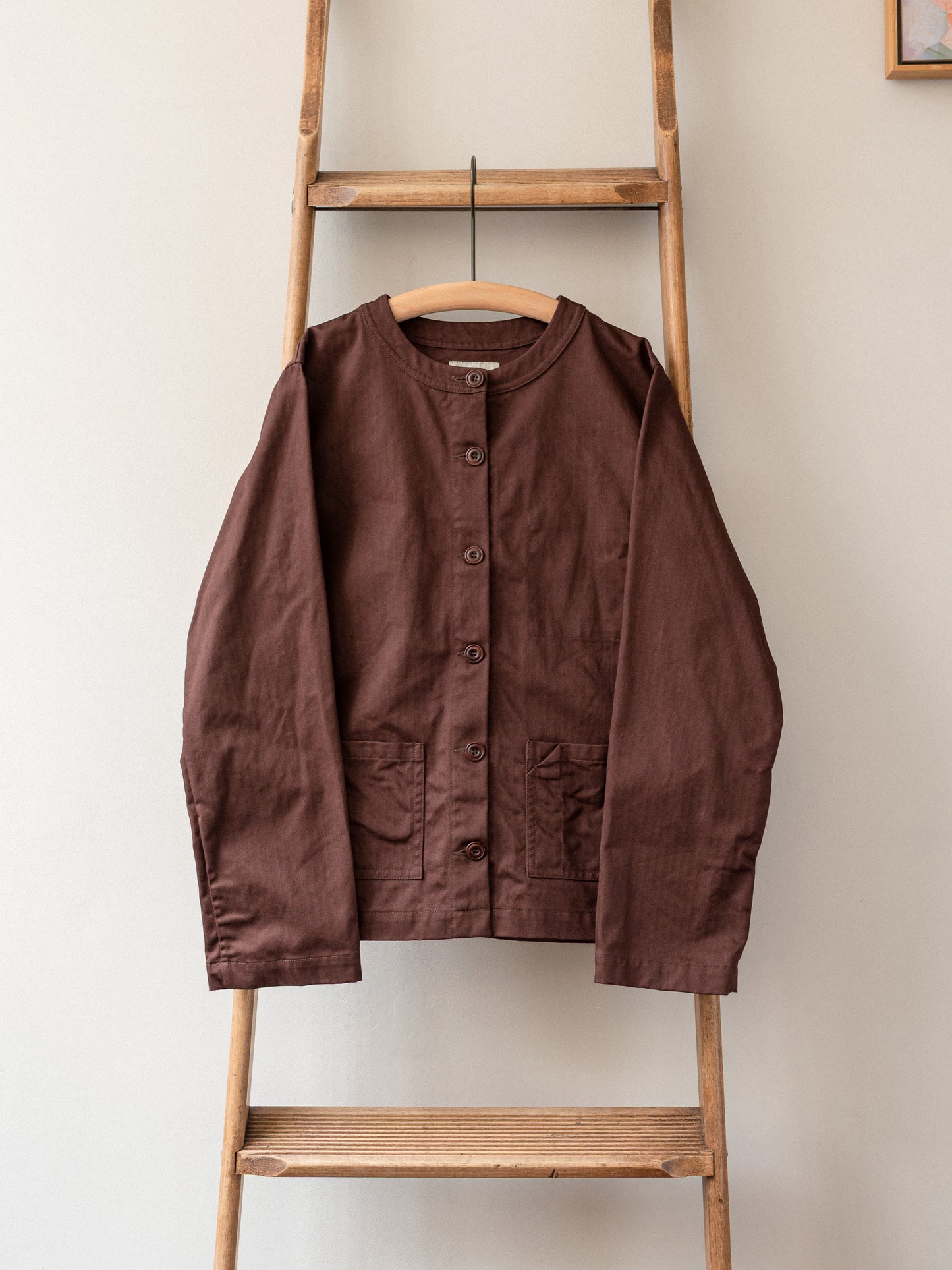 Crewneck Work Jacket / Cotton Herringbone Chestnut
