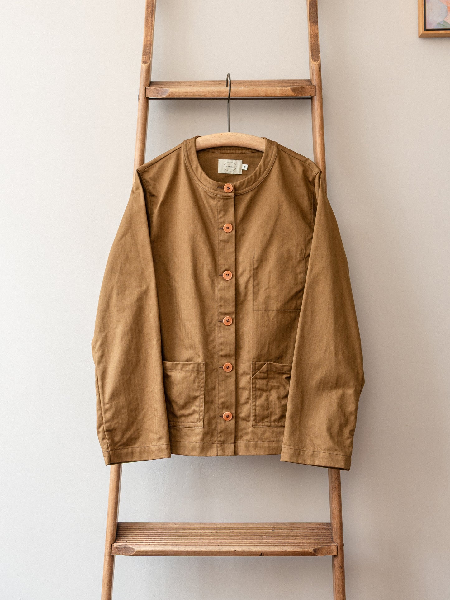 Crewneck Work Jacket / Cotton Herringbone Tobacco