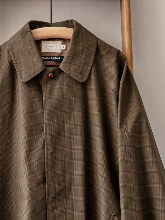Wax Cotton A-Line Balmacaan Coat / Beige