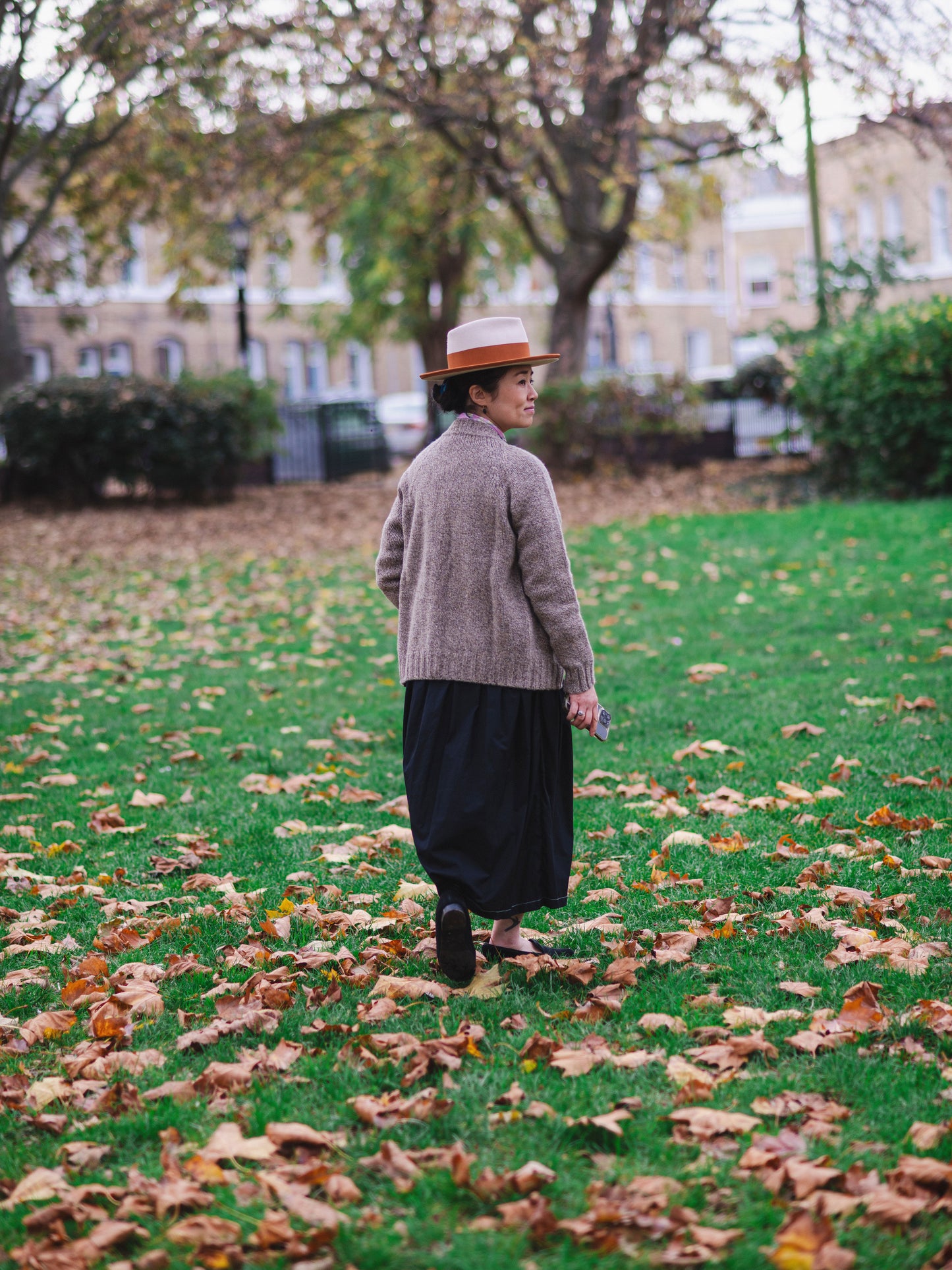 Lambswool Wool Shetland Yarn Cardigan / Mushroom