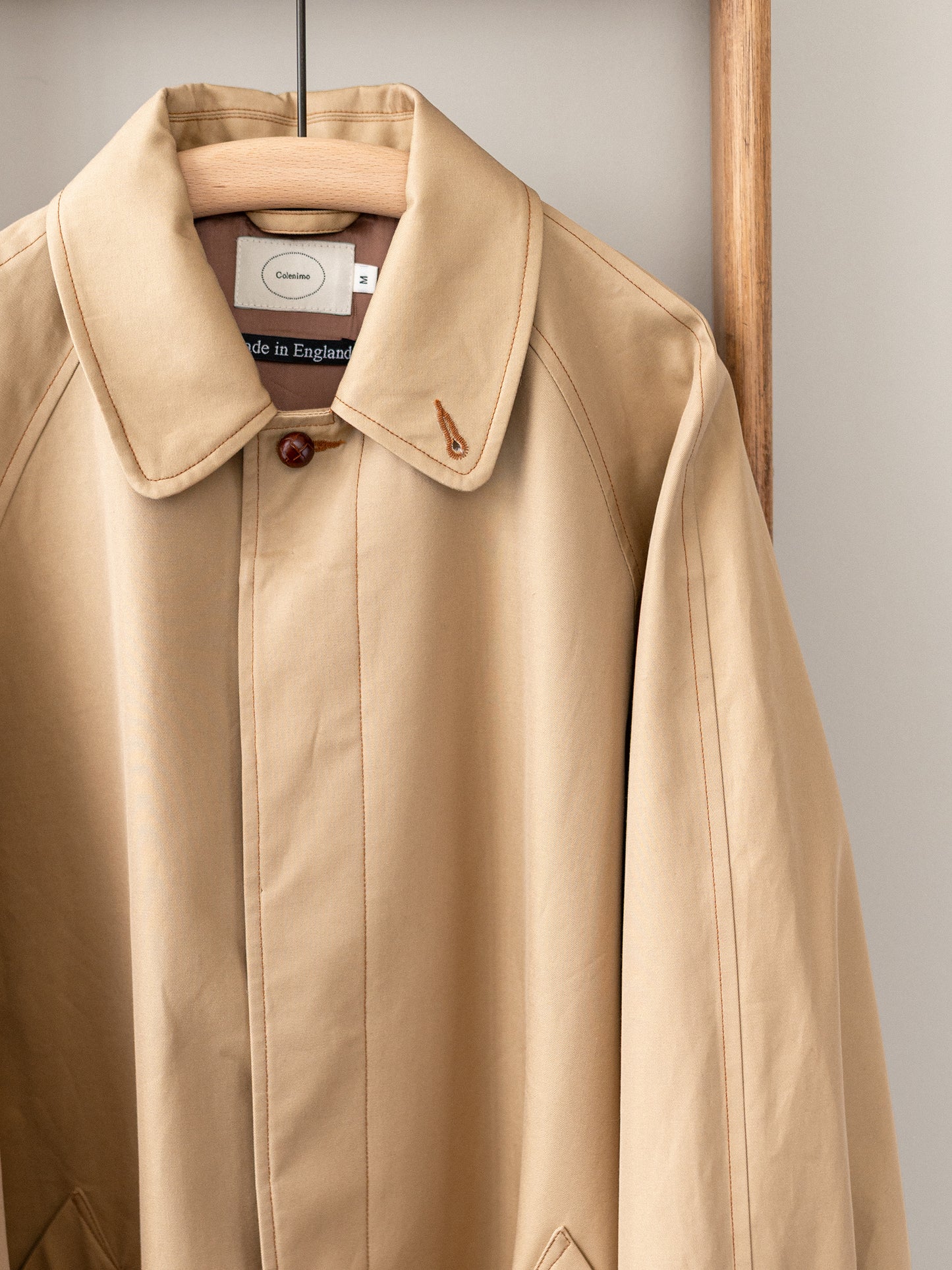 A-Line Balmacaan Rain Coat / Beige Gabardine