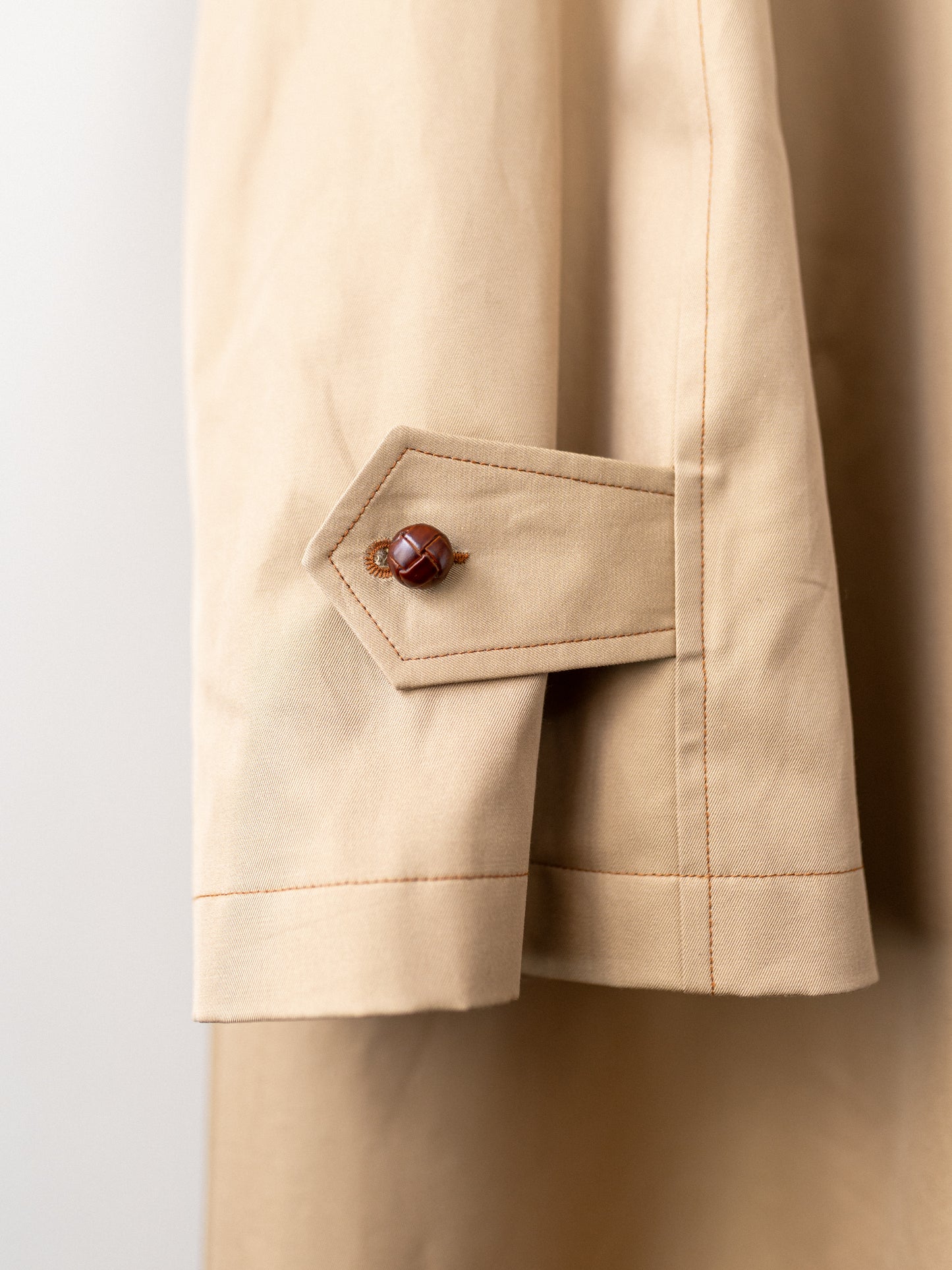 A-Line Balmacaan Rain Coat / Beige Gabardine