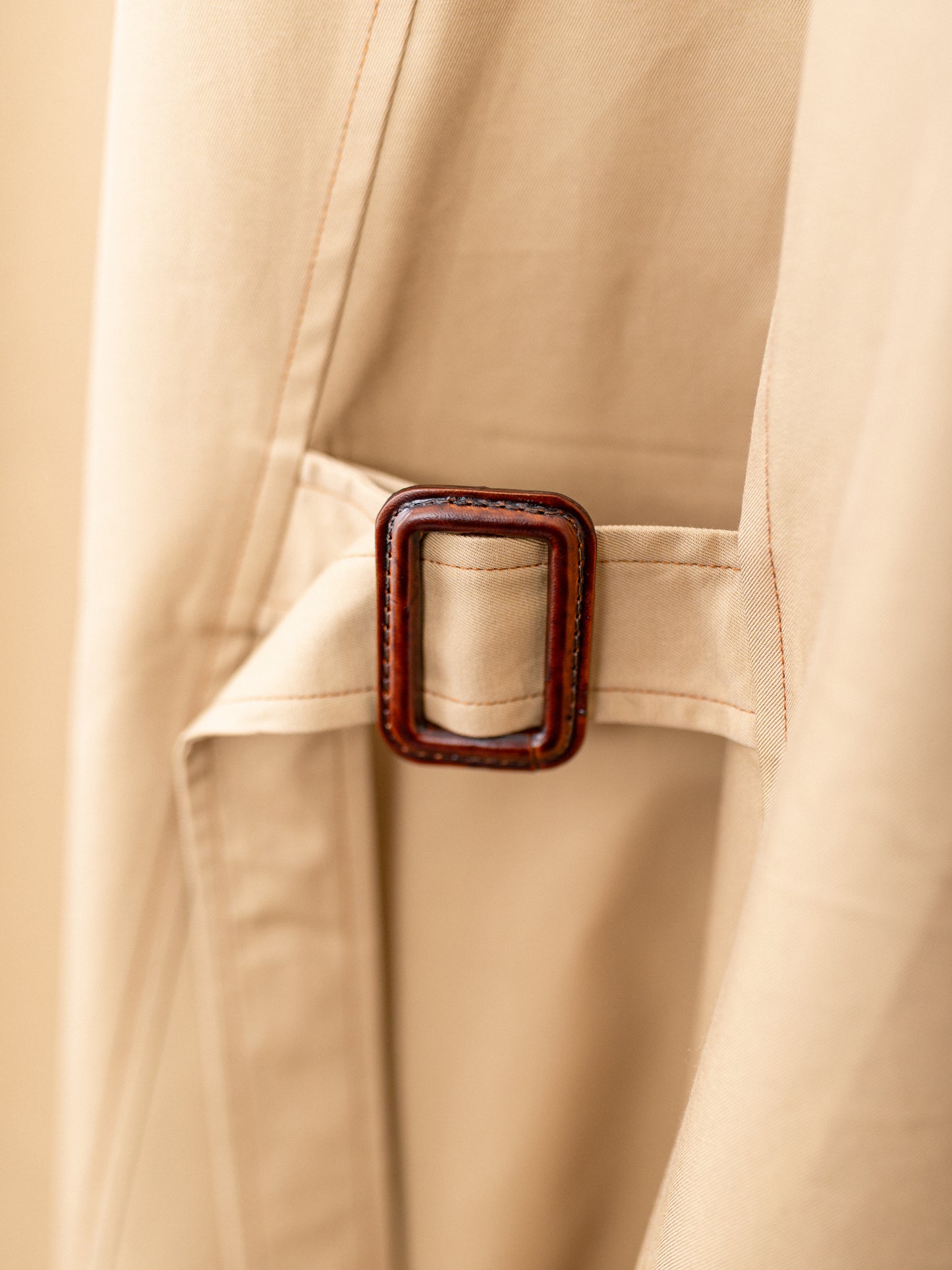 A-Line Balmacaan Rain Coat / Beige Gabardine