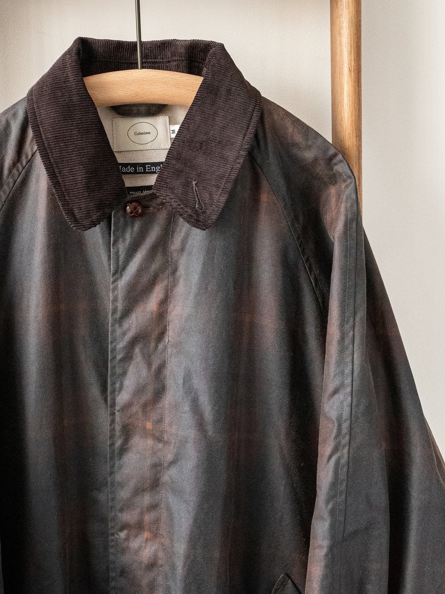 Waxed Cotton Balmacaan / Brown Check