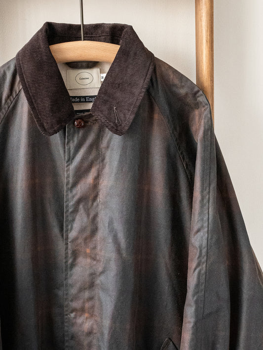 Waxed Cotton Balmacaan / Brown Check