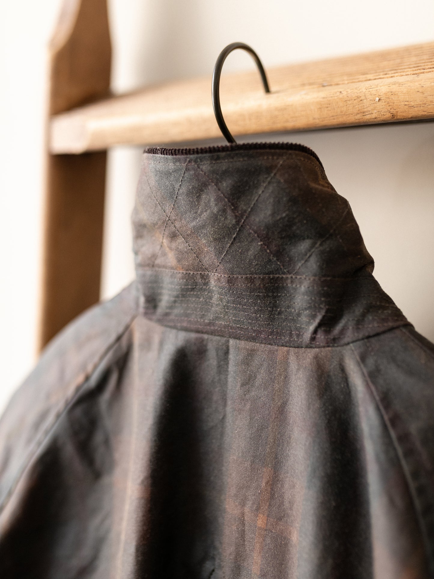 Waxed Cotton Balmacaan / Brown Check