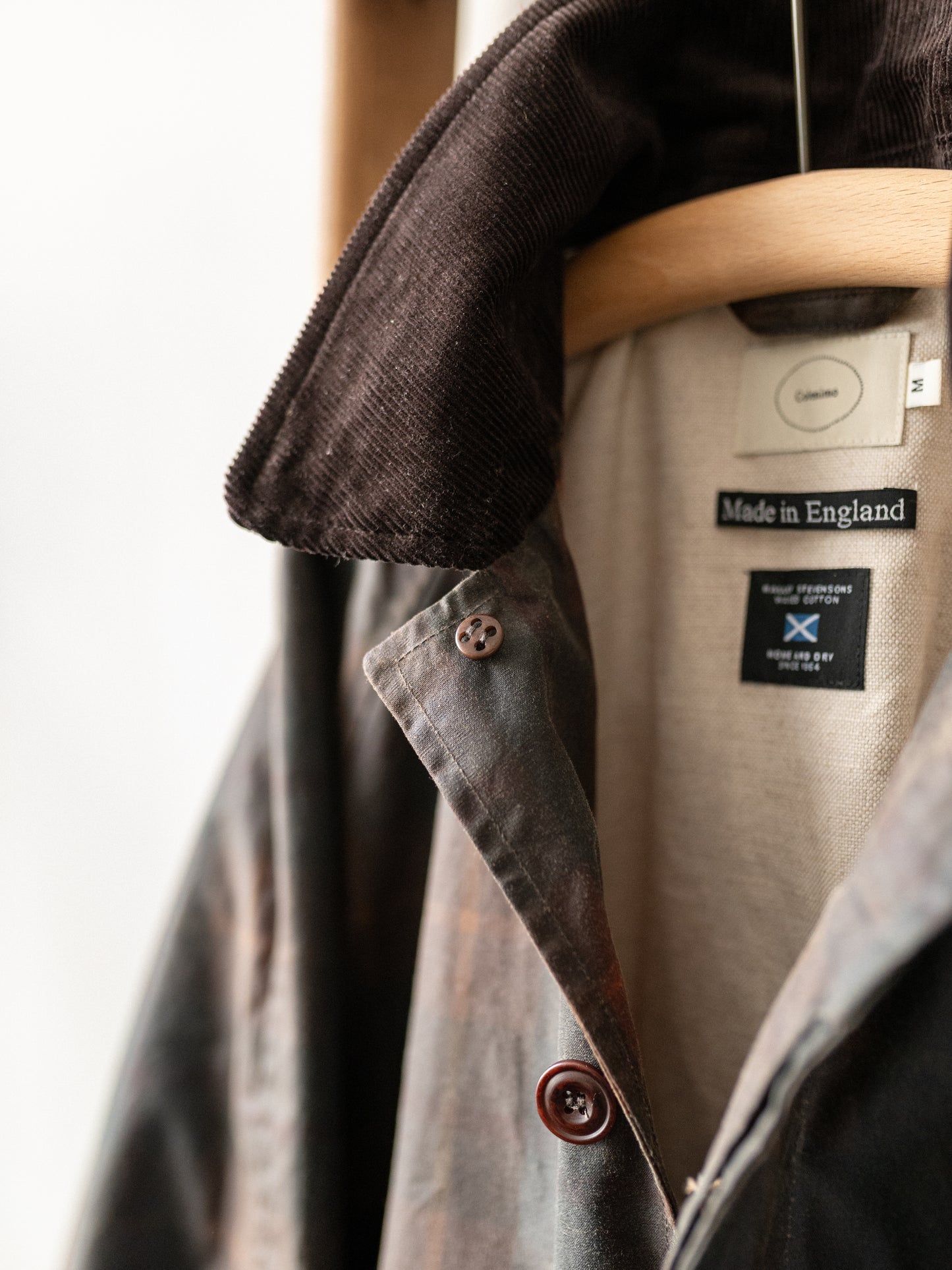 Waxed Cotton Balmacaan / Brown Check