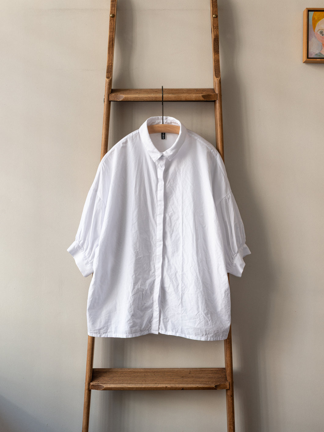 Balloon sleeve Top / Cotton Poplin White