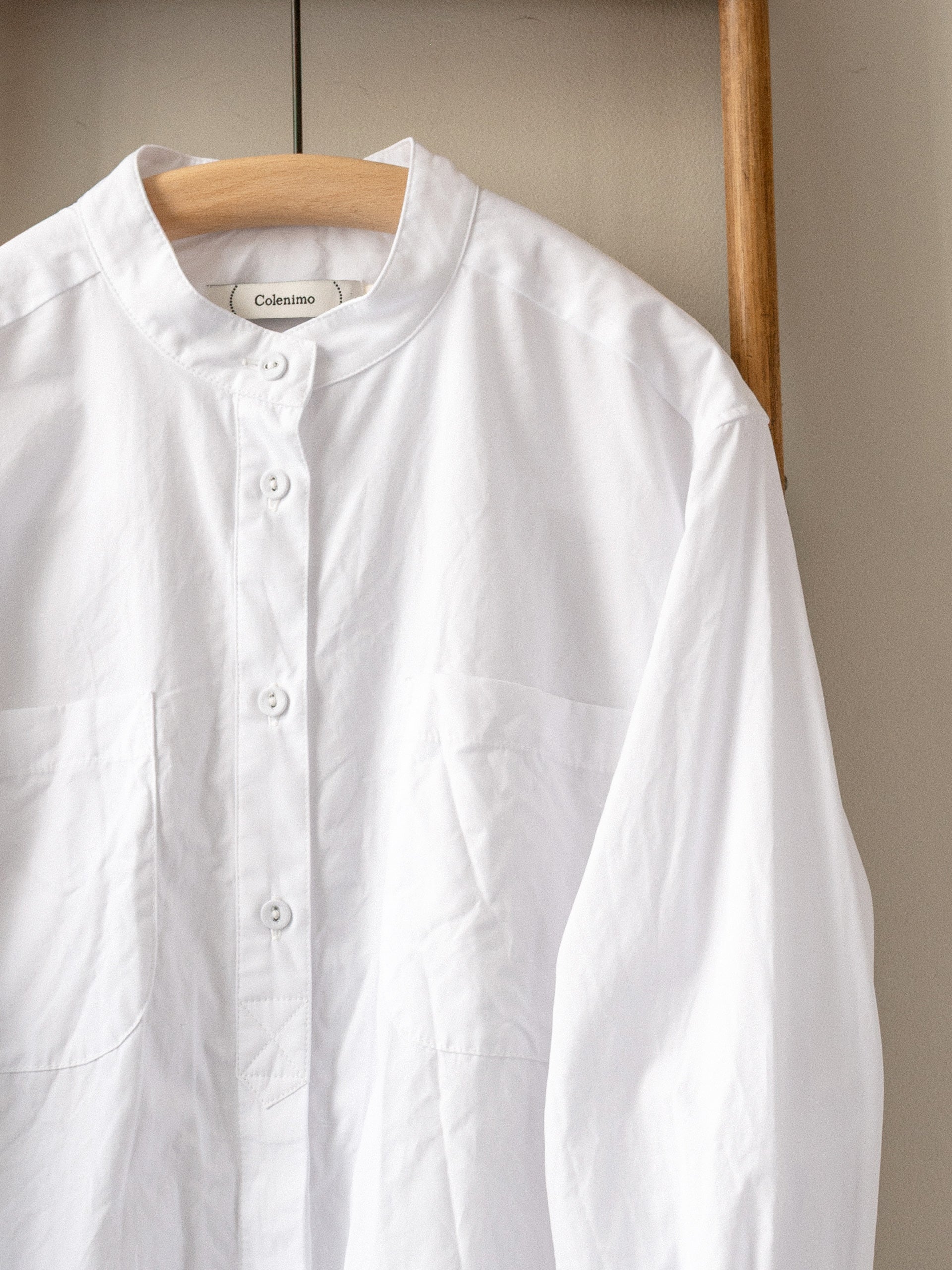 Band Collar Smock / White Poplin