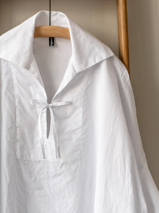 Bathing Top / Cotton Poplin White