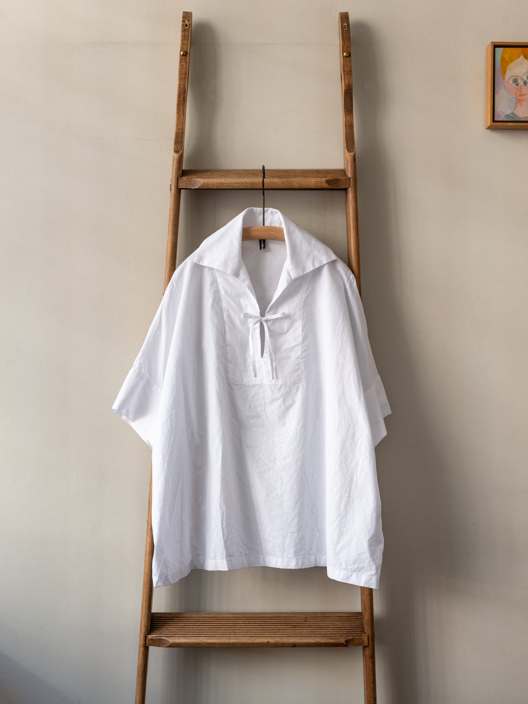 Bathing Top / Cotton Poplin White