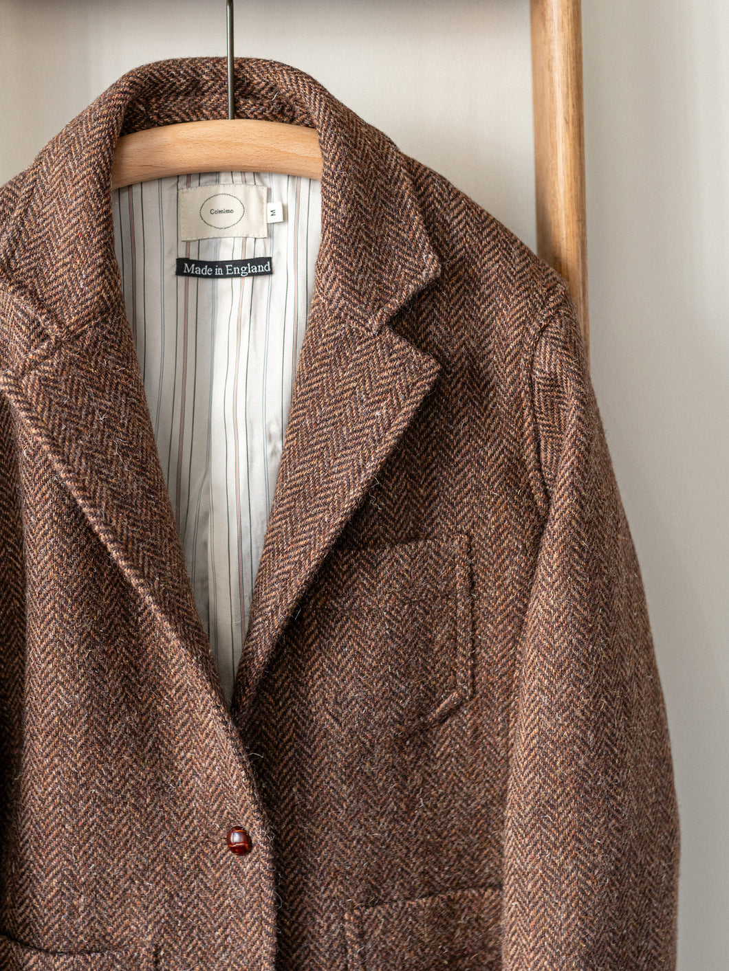 British Wool Worker Jacket / Brown Herringbone