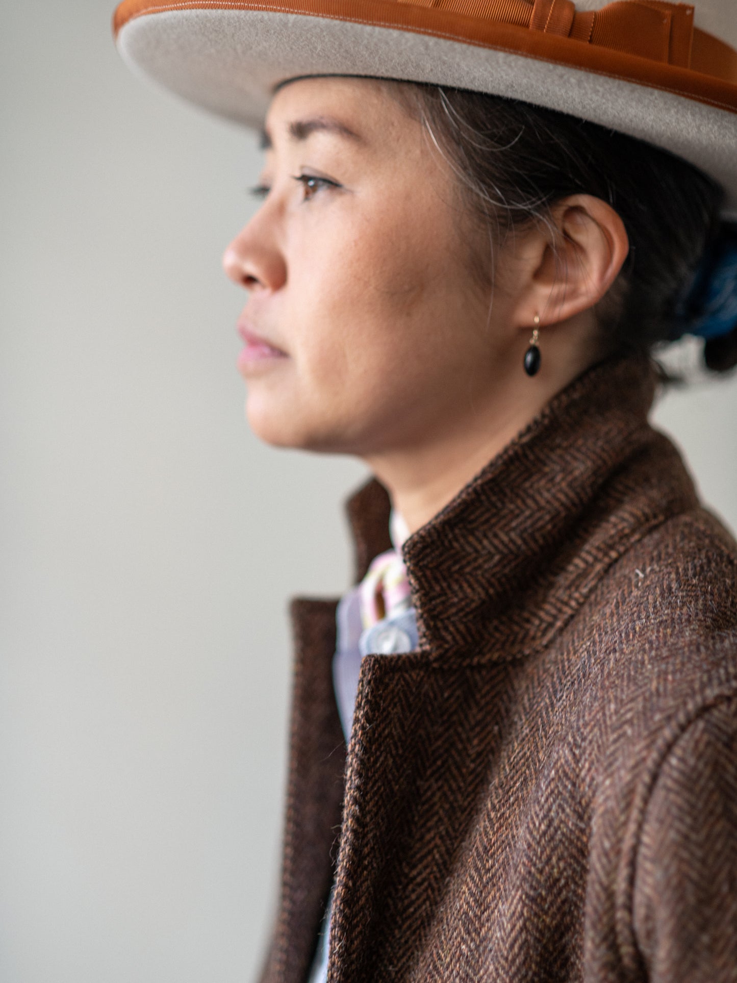 British Wool Worker Jacket / Brown Herringbone