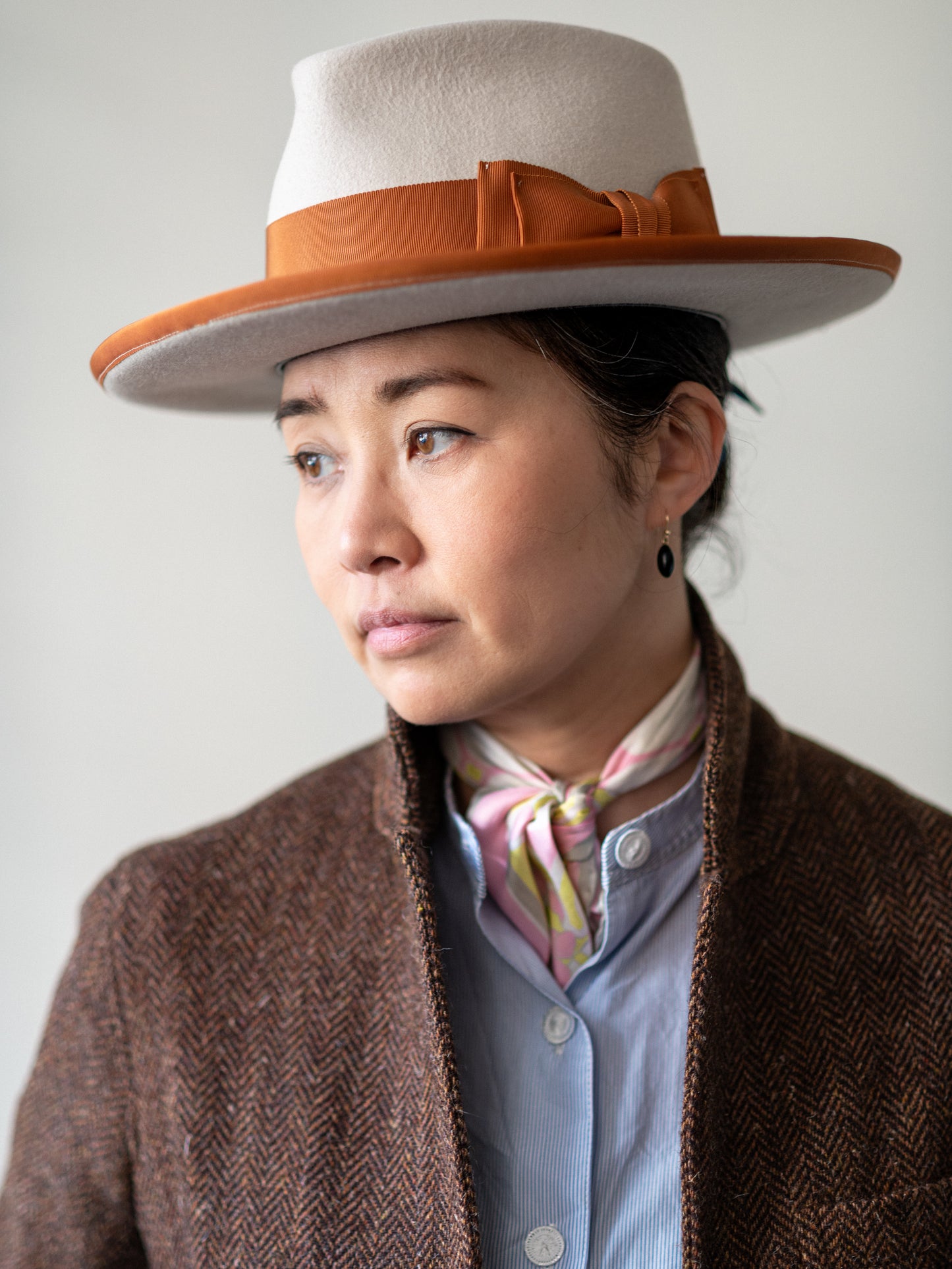 British Wool Worker Jacket / Brown Herringbone