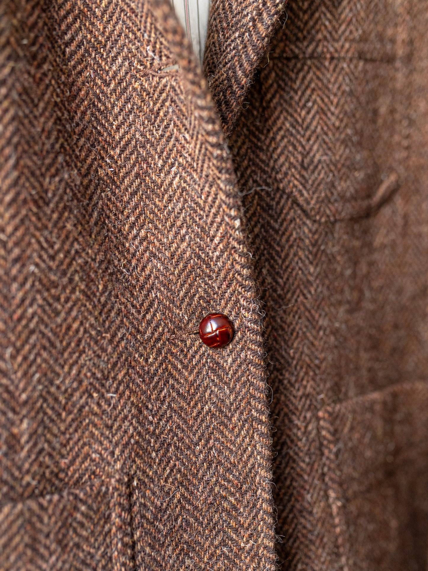 British Wool Worker Jacket / Brown Herringbone