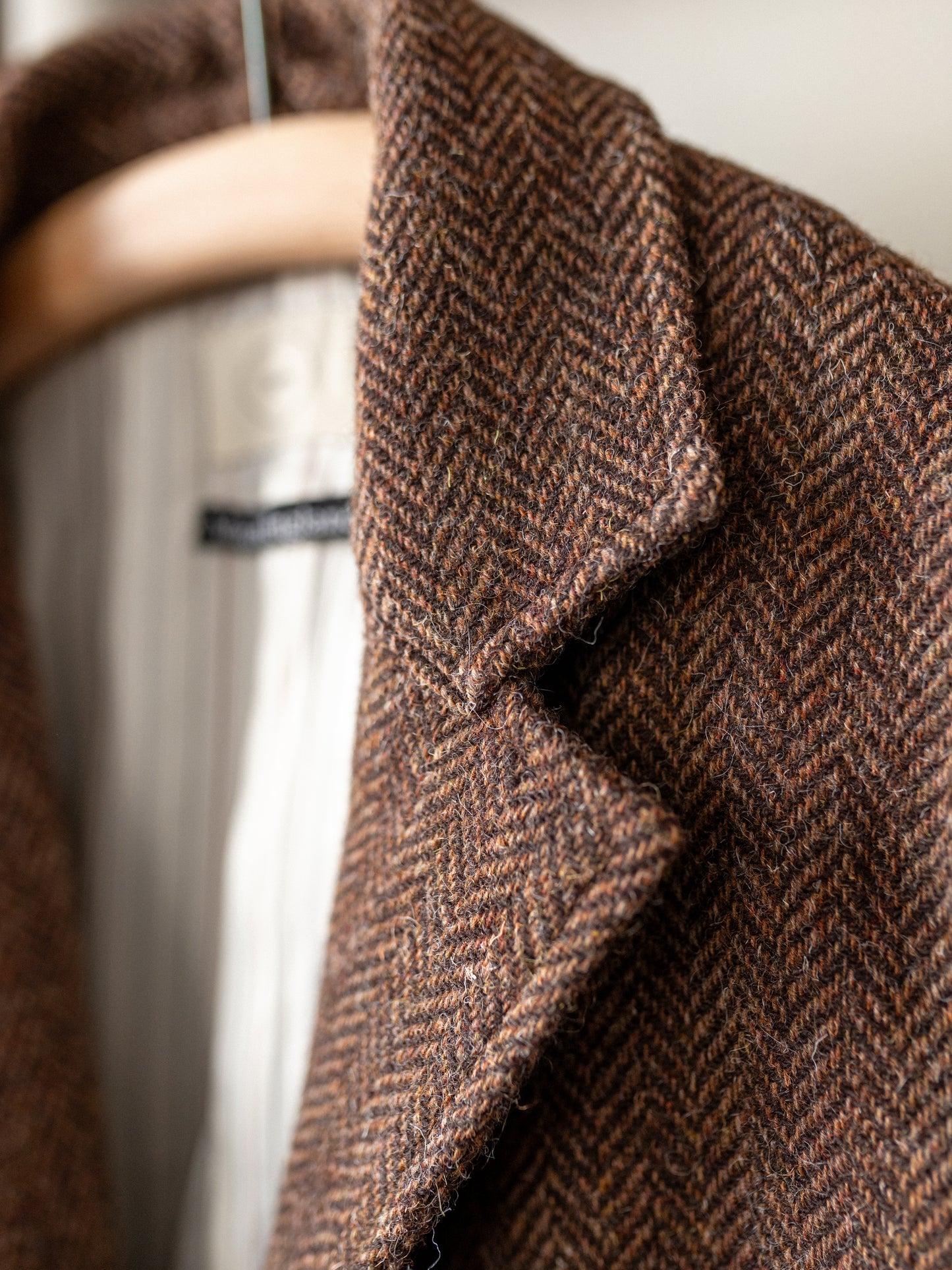 British Wool Worker Jacket / Brown Herringbone
