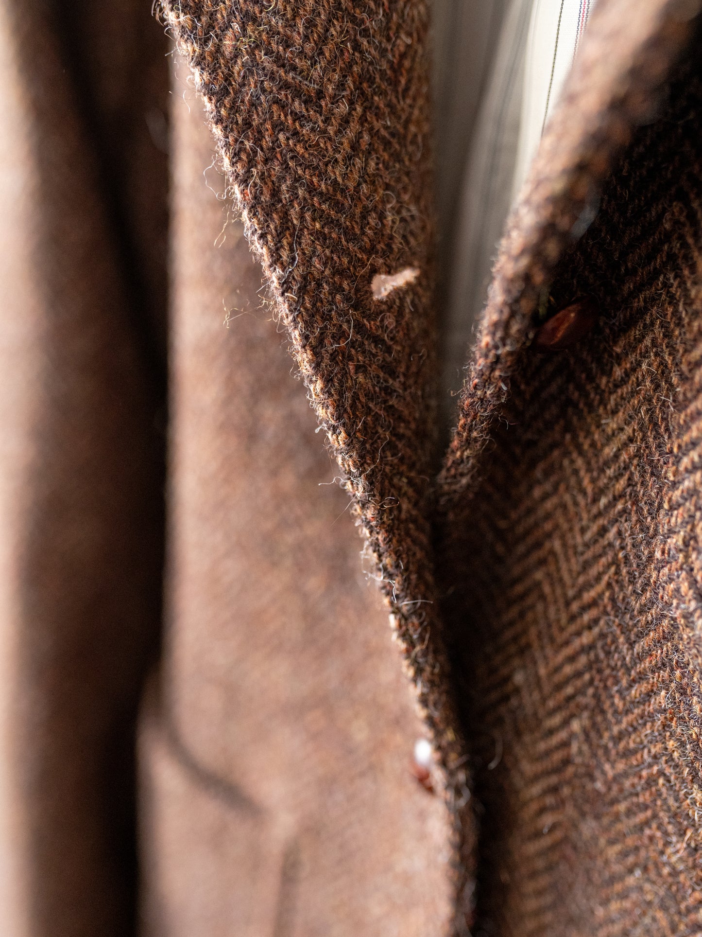 British Wool Worker Jacket / Brown Herringbone