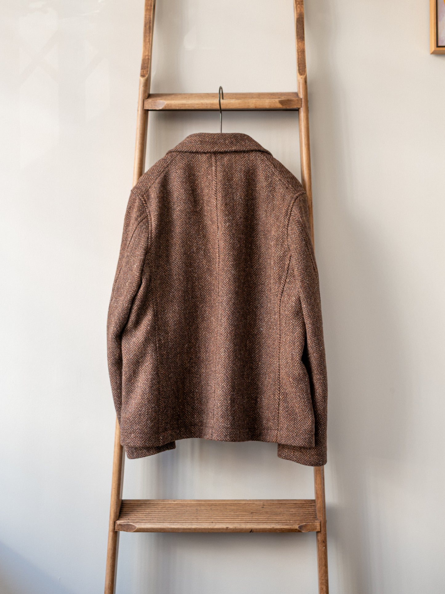 British Wool Worker Jacket / Brown Herringbone