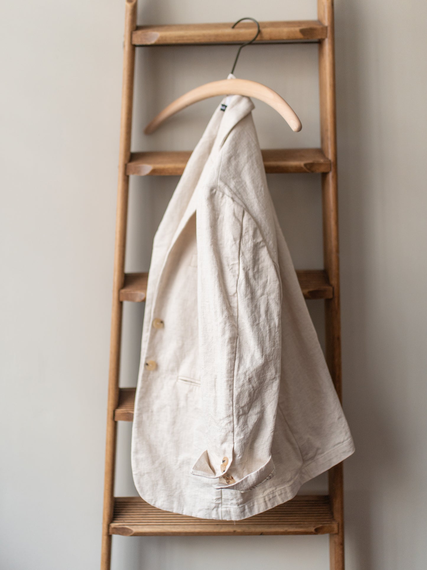 Cotton Linen Mix Blazer / Ecru