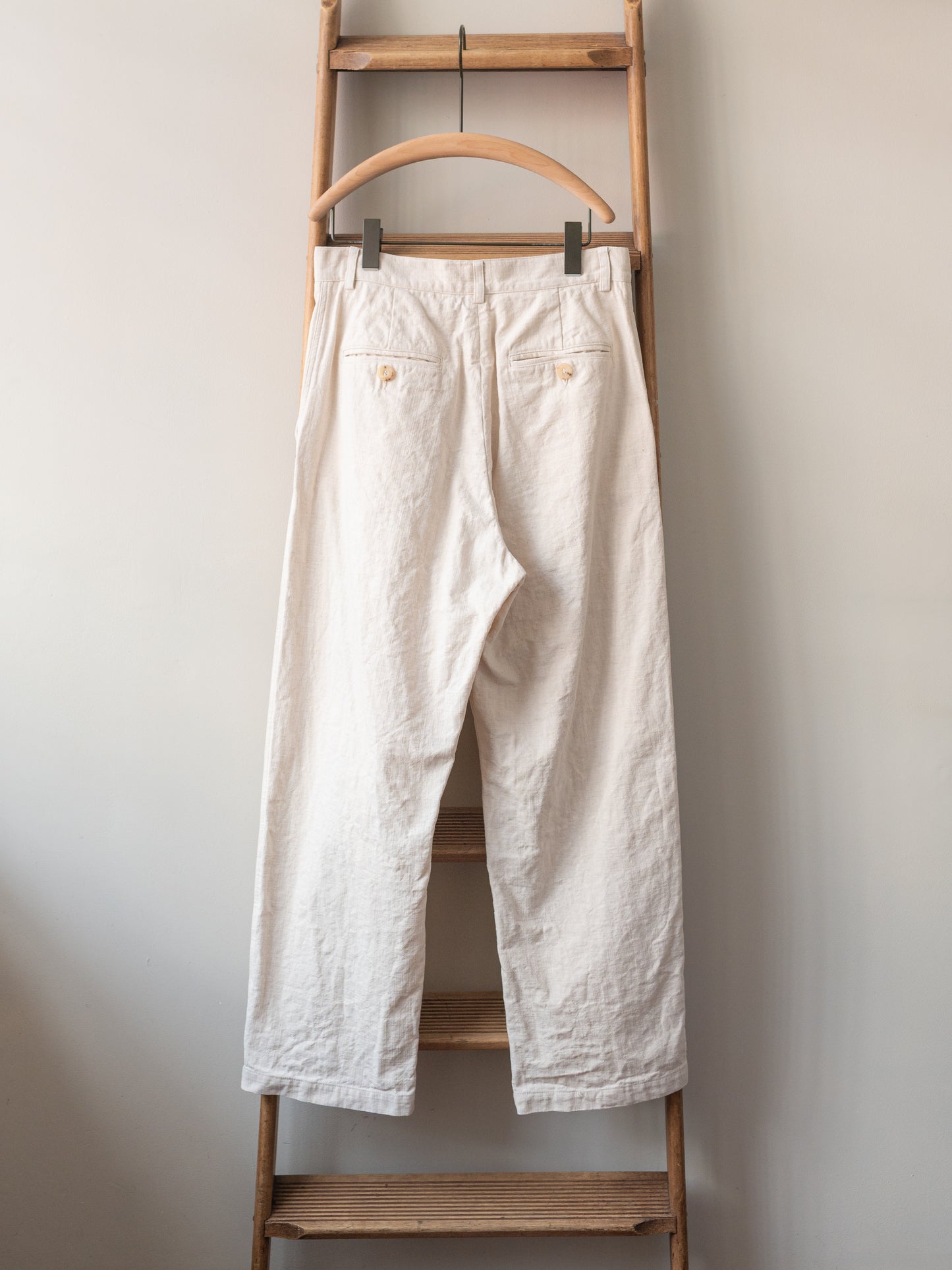 Cotton Linen Mix Trousers / Ecru