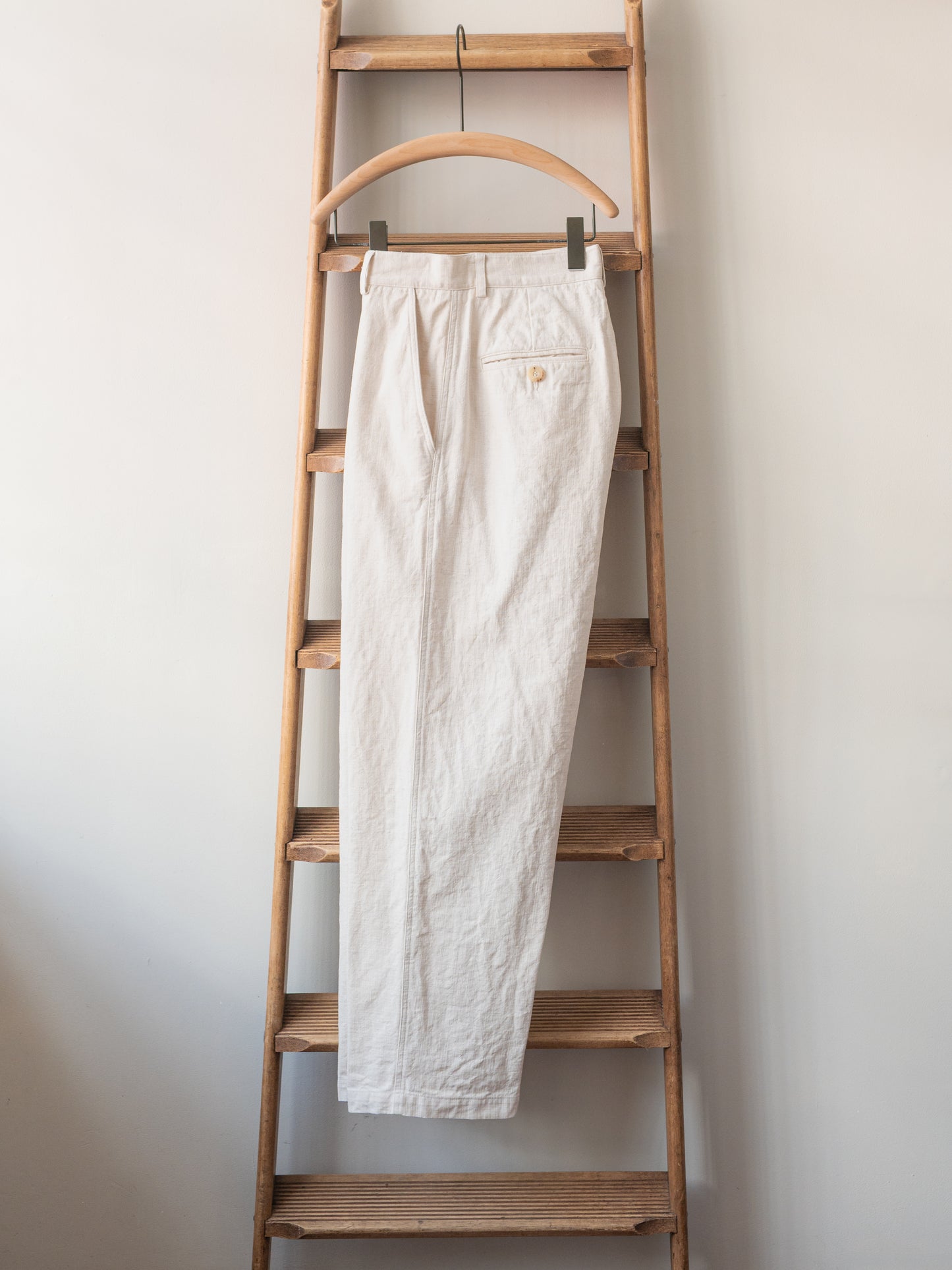 Cotton Linen Mix Trousers / Ecru