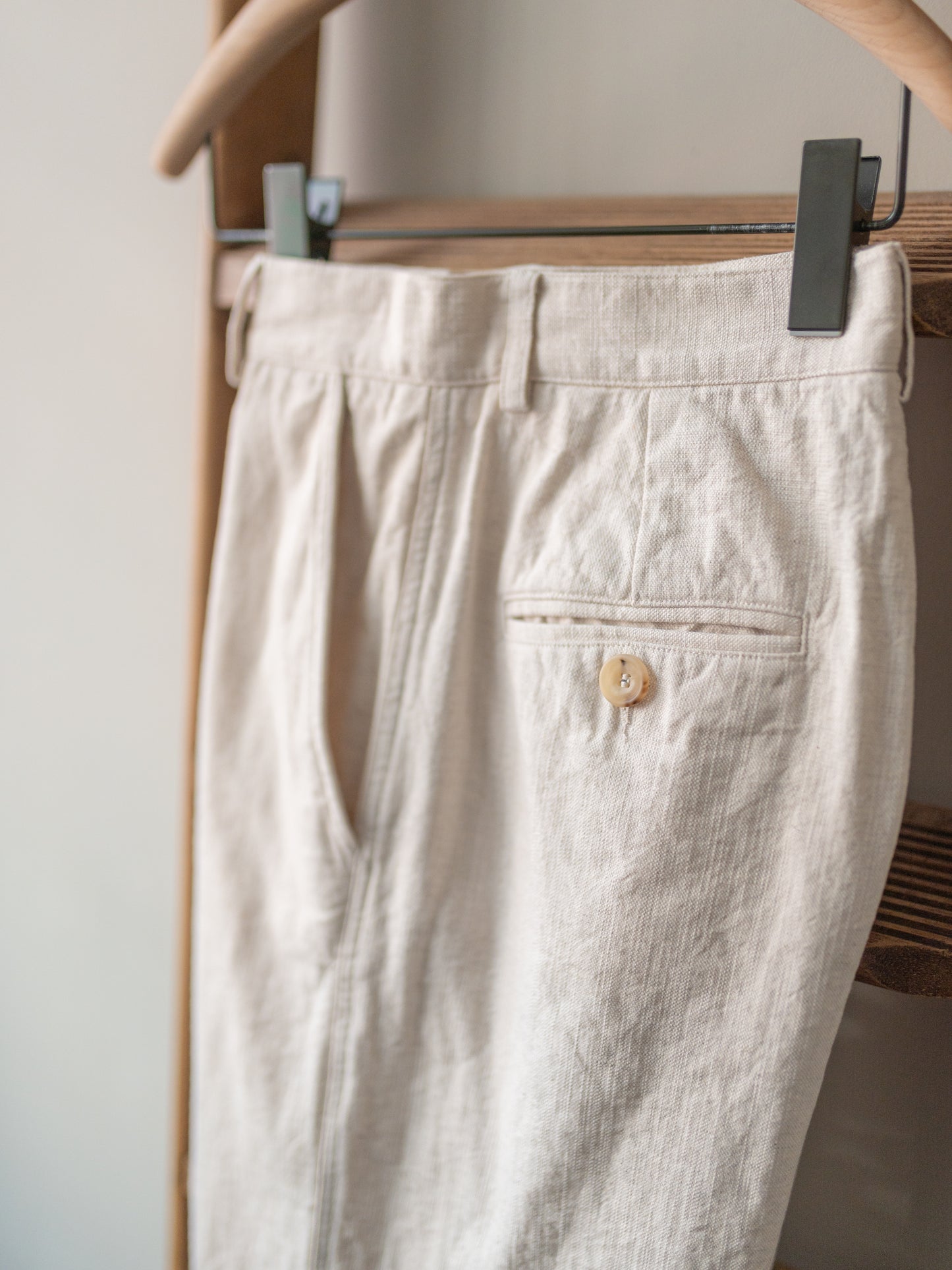 Cotton Linen Mix Trousers / Ecru