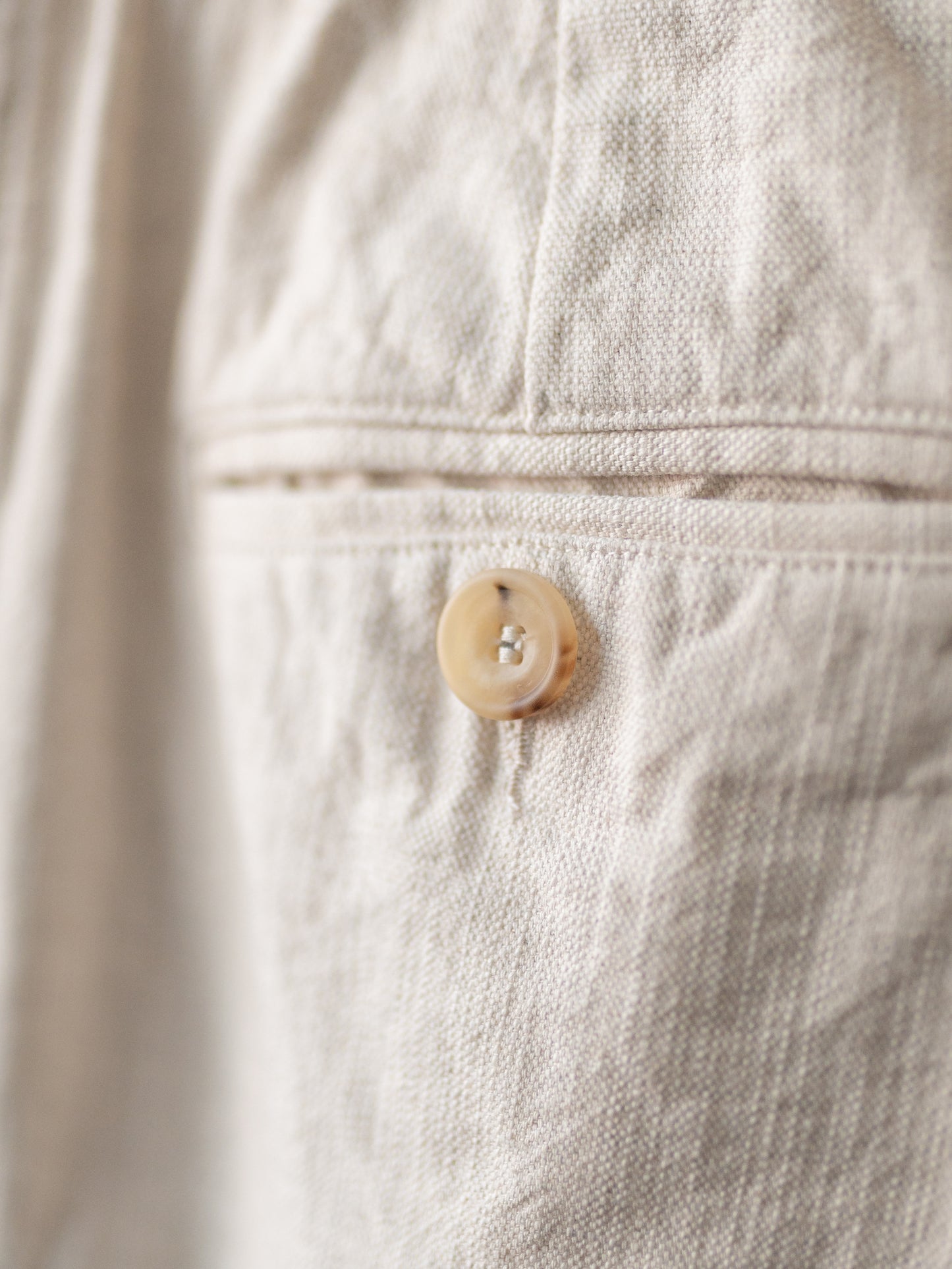 Cotton Linen Mix Trousers / Ecru