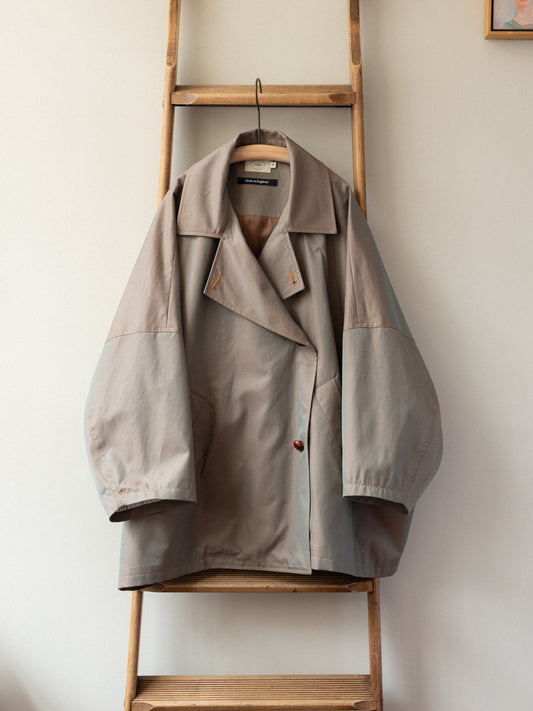 Showerproof Cotton Gabardine Poncho / Khaki