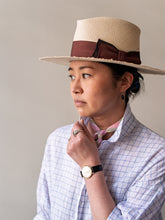 Irish Linen Balloon Sleeve Top / Windowpane