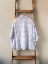 Irish Linen Balloon Sleeve Top / Windowpane